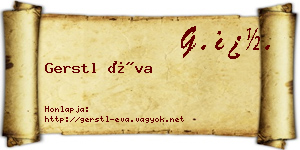 Gerstl Éva névjegykártya